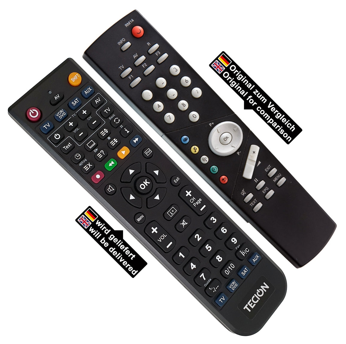 Tecion Fernbedienung für Metz TALIO 32HDTVCTS2 | 32 HD TV CTS2 TALIO 32S | 32 S TALIO 32TM24 | 32 TM 24 TALIO 32TM25 | 32 TM 25 TALIO 32TN33 | 32 T...