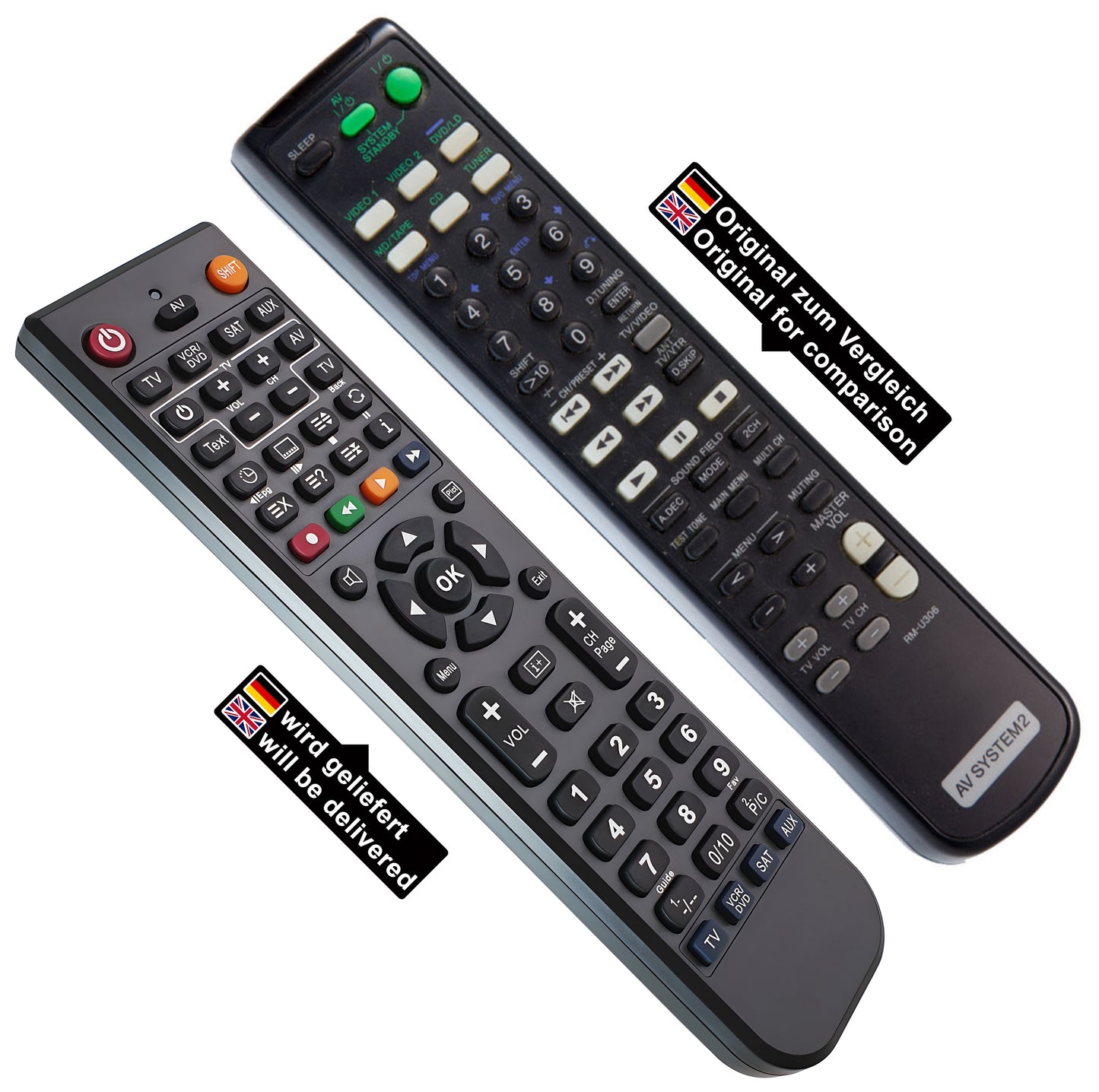 Ersatz Fernbedienung für Sony RM-U306 | RM-U306B | RM U306 | U306B | RMU306