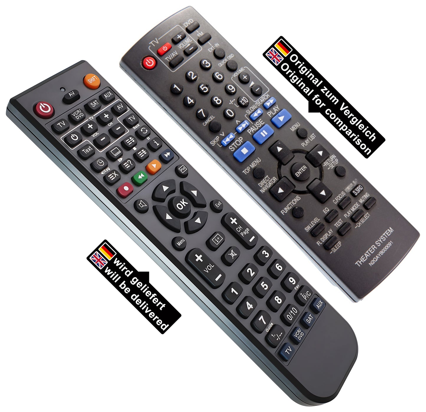 Ersatz Fernbedienung für Panasonic N2QAYB000091
